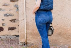 Guide To MOTHER Denim: Wide-Leg & Baggy Styles, Reviewed Bootcut Jeans Outfit, Denim Jeans Outfit, Mom Edit, Legs Outfit, Jeans Outfit Women, Purple Jeans, Fancy Tops