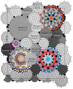 an image of a map with different colors and shapes on it, including circles in the middle