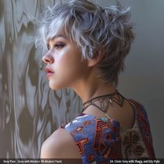 Edgy Pixie Hair, Pixie Hair Cuts, Hair Cuts And Styles, Edgy Pixie Hairstyles, Hairstyles Pixie, Textured Bangs, Short Shag Haircuts, Edgy Pixie, Long Pixie Cuts