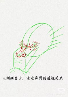 a drawing of a hand holding an object with chinese writing on it