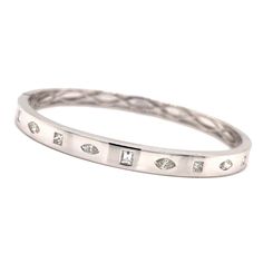 18k White Gold Diamond Bangle Bracelet Will Match Any Outfit Of Your Choice! Weight Of Bangle: 18.00 Grams Diamonds: 1.30 Ct Metal: Solid 18k White Gold Diamond Clarity Grade: Slightly Included (Si1) Diamond Color Grade: G-H Item Length: 7 In Model: Ba02228 Perfect Gift For Your Loved One! Original Retail Price Of This Bangle Is $5,390 ~35% Discount Off Retail Price! We Guarantee That Our Product Is 100% Authentic We Have A 14 Day Return Policy Free Shipping!! We Ship From New York City Question Formal Platinum Bangle With Brilliant Cut, Platinum Bangle Diamond Bracelet, Platinum Bangle Diamond Bracelet With Diamond Cut, Platinum Diamond Cut Bangle Bracelet, Luxury Diamond Tennis Bracelet With Channel Set, Channel Set Diamond Bracelet In Fine Jewelry Style, Luxury Diamond Channel Set Tennis Bracelet, Fine Jewelry Diamond Bracelet With Channel Set, Platinum Diamond Bangle Bracelet For Anniversary