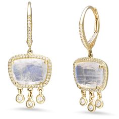 Oblong Moonstone with Diamond Bezel Drops Earrings – Milestones by Ashleigh Bergman Bezel Diamond, High Jewelry, Yellow Rose, Moonstone, Every Day, Jewelry Design, Yellow Gold, White Gold, Rose Gold