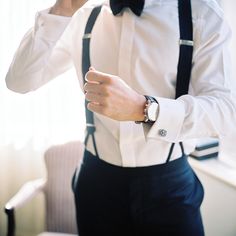 classic groom | Trent Bailey #wedding Southern Weddings, Groom And Groomsmen, Wedding Groom, Wedding Attire, Gossip Girl, Wedding Suits, Suspenders, Black Tie