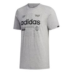 Men's adidas Alphabet Numeric Printing Casual Sports Breathable Round Neck Short Sleeve Gray T-Shirt FM6283 Heather Black, Stylish Sneakers, Gray Tshirt, Adidas Men, Perfect Pair, Alphabet, Round Neck, Man Shop, Adidas