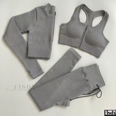 . #yoga #fitness #yogapants https://www.theworldaccordingtome.org/fitness-health/1713761_at-home-gym-essentials-home-gym-on-a-budget/?long-sleeve-yoga-top-with-drawstring-fitness-yoga-pants-gray-long-sleeve-long-pants-bra Yoga Attire, Yoga Long Sleeve, Gym Suit, Crop Top And Leggings, Yoga Activewear, Activewear Sets, Yoga Set, Gray Long Sleeve, Fitness Yoga