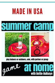 an advertisement for a summer camp with pictures of items on the ground and text that reads, made in usa