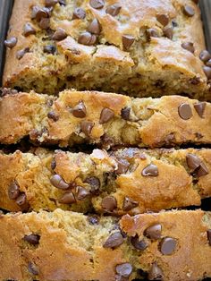 a loaf of chocolate chip banana bread