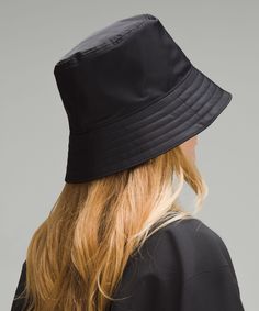 Made of a sleek fabric with a subtle shine, this bucket hat turns any look into a style statement. Designed for Casual. Adjustable chin strap can be removed when not in use. Lightweight Black Bucket Hat, Casual Nylon Packable Hat, Casual Packable Nylon Hat, Casual Travel Bucket Hat, Reversible Bucket Hat For Everyday Use, Leg Work, Back Women, Loungewear Women, Leggings Shop