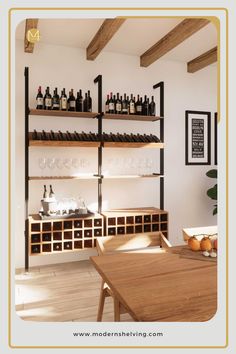 Modular wine shelving Wine Storage Rack, Modern Shelving Units, Industrial Wall Shelves, Wine Storage Cabinets, Wine Shelf, Bar Unit, Mill House, Wine Bars, Shelving Solutions