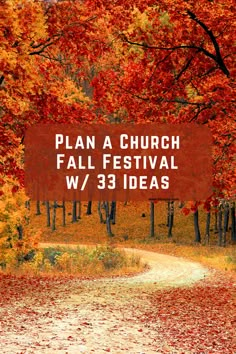 a sign that says plan a church fall festival w / 3 rdas on it