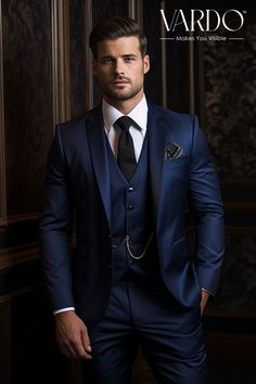 ">>ORIGINAL ARTWORK AND CONTENT, PLEASE DO NOT COPY<< Men Suits, Suits For Man, Dark Blue Three Piece Suit for Men  for Men piece Wedding Suit, Double Breasted, Formal Fashion Slim Fit Suit Elevate your style with our sophisticated Dark Blue Three-Piece Suit, meticulously designed for the modern man who values both fashion and comfort. Crafted from high-quality materials, this versatile suit is perfect for weddings, business meetings, or any special occasion that demands a touch of class. 👔 Key Features: Premium dark blue fabric for a timeless look. Three-piece ensemble includes a jacket, vest, and trousers. Tailored fit for a sharp and confident appearance. Expertly crafted to ensure comfort and durability. Ideal for weddings, parties, and formal events. Elevate your wardrobe with this m Blue Coat Suit For Men For Wedding, Dark Royal Blue Suit Men, Wedding Suit Design For Men, Groomsmen Attire Dark Blue, Wedding Suits Men Blue Royal, Navy Blue Suits For Men Wedding, 3 Pices Suit For Men Wedding, Unique Wedding Tuxedo For Men, Dark Suits For Men