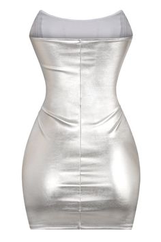 LAST CALL 📞 1 SMALL, 1 MEDIUM & 1 LARGE AVAILABLE. NO RESTOCKS *tax included Shine like the star you are in this ultra-glam silver bandeau dress. Featuring a corset-inspired top and figure-hugging fit, you'll have everyone marveling at your effortless style. Accessorize with clear-strap heels and gold accessories for a show-stopping look sure to turn heads. Go ahead, rebellious babe, you deserve it! Metallic Strapless Dress For Night Out, Glamorous Metallic Strapless Mini Dress, Metallic Fitted Strapless Mini Dress, Metallic Strapless Mini Dress For Party Season, Strapless Metallic Mini Dress For Party Season, Fitted Silver Strapless Dress, Silver Strapless Dress For Night Out, Silver Fitted Mini Dress For Prom, Fitted Silver Strapless Dress For Cocktail