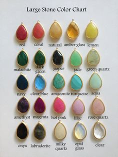 "Beautiful gift for your bridesmaids, order in all one color or a variety. pendant measures 22x30mm 18\" or 28\" chain" Gemstones Chart, Large Drop Earrings, Honeycomb Necklace, Raw Crystal Jewelry, Large Stone, Crystal Healing Stones, Mothers Necklace, Drop Necklace, Bridesmaid Earrings