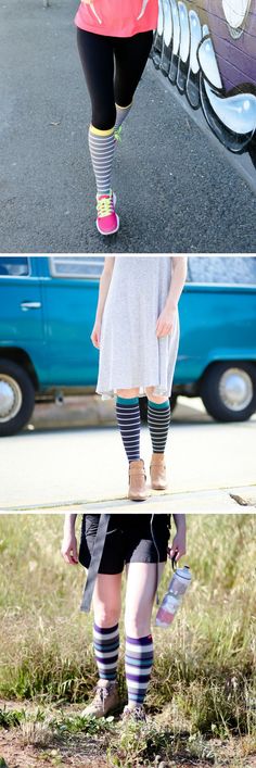 Got stripes? Stylish compression socks for healthier legs. Potato Sacks, Healthy Legs, Winter Style Guide, Womens Compression Socks, Socks Style, Fall Style Guide, Summer Style Guide, Cute Styles