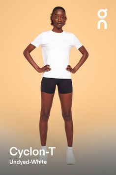 The breathable, sweat-wicking T-shirt made with over 90% bio-based material | Women's Cyclon-T Short-Sleeve Shirt in Undyed, Size: Large. Running, sweat-wicking, designed to be recycled. Running, Road Running, Active Life. Performance Running T Shorts, Active Life, Road Running, Running Tops, Care Label, Running Women, Tee Design, Short Sleeve Shirt, Recycling