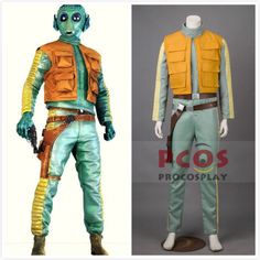 the costume worn by star wars cosplays is shown in two different colors