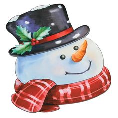 a snowman wearing a hat and scarf