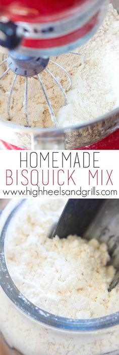 homemade biscuit mix recipe in glass bowls