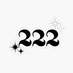 the number twenty two with stars sticker is shown in black on a white background