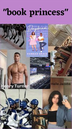 a collage of photos with the words book princess on them and pictures of hockey players