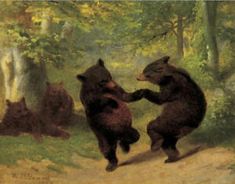 Bears Painting, Dancing Bears, Bear Art, Funky Art, In The Woods, Aesthetic Art, Fun Stuff