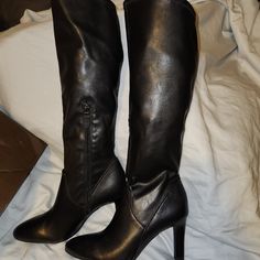 Franco Sarto Artist's Collection A-Stampeed Boot In Black. Leather Boot Pull On (Not Wide Calf) Side Zip To Lower Calf 3.5" Heel New/Never Worn (Box Has Seen Better Days) High Heel Boots With Branded Insole And Medium Width, Medium Width High Heel Boots With Branded Insole, Classic Round Toe Boots With 4-inch Heel, Classic Boots With 4-inch Heel And Round Toe, Leather Knee-high Boots With 4-inch Heel, Black Knee-high Boots With Padded Heel, Leather Heeled Boots With 4-inch Heel And Round Toe, Black Heeled Boots With Wide Calf And Leather Lining, Black Knee-high Boots With 4-inch Heel