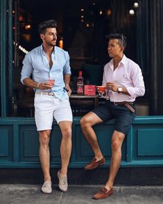 How to wear men's shorts this summer 2019 - fashionCosmics Summer Outfits Ideas, Casual Suits, Mens Fashion Wear, Summer Mens, Men's Outfits, Outfit Formulas, Dress Shorts