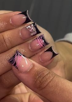 Nails Inspired, Long Acrylic Nail Designs, French Tip Acrylic Nails, French Acrylic Nails, Acrylic Nails Coffin Pink