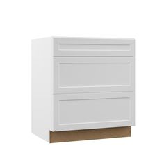 an image of a white cabinet with drawers