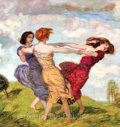 Ladies Dance Celebration 8x8 Cotton Quilt Top Block FrEE ShiPPinG WoRld WiDE Ludwig Meidner, Franz Von Stuck, Three Graces, Pics Art, Art Plastique, Classic Art, Art Inspo, Beautiful Art, Art Nouveau