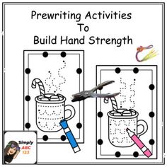 an activity book for children to learn how to draw and paint mugs with scissors