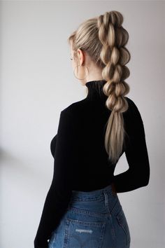 Top Ponytail, Unique Braided Hairstyles, Fesyen Rambut, Braided Ponytail Hairstyles, Fishtail Braid, Ponytail Hair, Braided Hairstyles Tutorials, Long Blonde, Trending Hairstyles