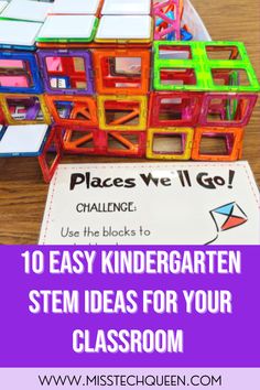 Are you looking for fun, hands-on ways to incorporate STEM into your kindergarten classroom? I got you covered! In this blog, I highlight 10 super easy kindergarten STEM activities your students will love! Some of the activities included are using Lego blocks, kindergarten STEM for the holidays, building a birdhouse, measuring challenges, and much more! These are perfect ideas for introducing the world of STEM to your kindergarten students in a fun and simple way! #MissTechQueen Playground Stem Activities, Steam Challenges Kindergarten, Steam Projects For Kindergarten, Tk Stem Activities, Stem Grade 1, Stem Challenges For Kindergarten, Stem Activity For Kindergarten