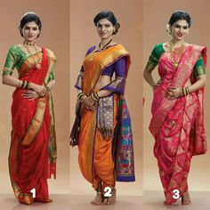 three different types of sari