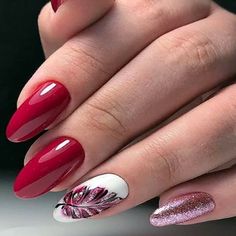 Feather Nail Designs, Palm Nails, Nail Designs Ideas, Trendy Nail Designs, Christmas Nails Acrylic, Trendy Nail, Winter Nail Designs, Winter Nail