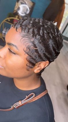 Freeze Curls Hairstyles, Short Pixie Hairstyles For Black Women, Short Fingerwave Styles, Soft Fingerwaves Short Hair, Tight Curls Short Hair, Natural Hair Haircuts