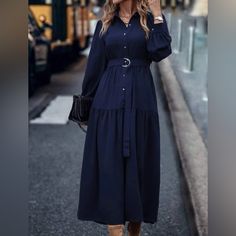 New, Never Worn Navy Blue Midi Dress, Beautiful Hijab, Blue Midi Dress, Colorful Dresses, Color Blue, Midi Dress, Navy Blue, Womens Sizes, Womens Dresses