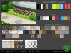 an assortment of different types of landscaping materials