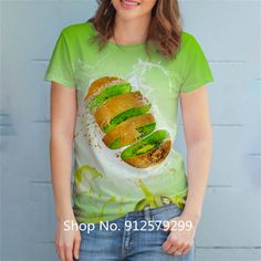 Summer Fashion Pineapple Woman Print T Shirt Harajuku Funny Tshirts Casual Round Neck Short Slee Top Tee Shirt Casual Green Tops With Sublimation Print, Casual Green Shirt With Sublimation Print, Green Short Sleeve Top With Sublimation Print, Green Top With Sublimation Print And Short Sleeves, Green Printed Crew Neck T-shirt, Green Graphic Tee With Fruit Print, Green Short Sleeve Top With Fruit Print, Green Short Sleeve Shirt With Sublimation Print, Casual Green T-shirt With Sublimation Print