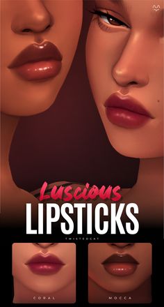 the lips are different colors and shapes