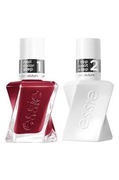 essie Gel Couture Longwear Nail Polish Set, Red Nail Polish, Put in the Patchwork   Gel-like Shiny Top Coat 0.46 fl oz each Christmas Nail Color, Nail Polish Top Coat, Runway Top, Christmas Nail Colors, Couture Nails, Essie Gel Couture, Gel Couture, Essie Gel