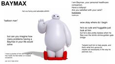 an advertisement for the baymax company with a big white bear on it's back