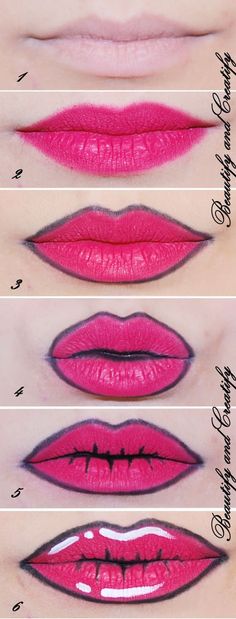 Diy Costumes Halloween, Art Lips, Pop Art Lips, Makeup Tip