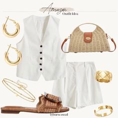 Dramatic Classic, Spring Wardrobe, Vacation Outfits, White Denim, Resort Wear, Classy Outfits, Spring Summer Fashion, Chic Outfits