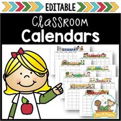 an editable classroom calendar for students to use