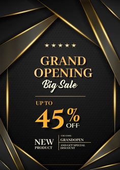 grand opening big sale up to 45 % off