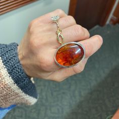 Sterling Silver Oval Amber Ststement Ring // Size 7.75 Beautiful Vintage Condition Handmade Your Purchase Will Be Professionally Polished And Cleaned Prior To Shipment And Will Include A Standard Ring Pouch! The Metal Is Not Hallmark But It Has Been Acid Tested For Purity. Oval Baltic Amber Jewelry With Polished Finish, Handmade Baltic Amber Oval Jewelry, Amber Sterling Silver Ring With Oval Cabochon, Vintage Nickel-free Amber Jewelry, Silver Baltic Amber Oval Jewelry, Womens Jewelry Rings, Amber, Ring, Womens Sizes