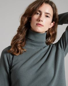 DESCRIPTIONThis turtleneck women's sweater is crafted from plain knitted kid cashmere, an extremely fine and soft fibre, obtained exclusively from the undercoat of Hircus baby goats. The mock turtleneck features a dense micro-ribbed pattern. Its precious and exclusive yarn makes this garment the luxury version of an essential knitwear item.FABRICSThe "kid cashmere" yarn is obtained from the undercoat of Hircus goats kids. The natural molt allows to harvest this precious, exclusive and ultralight Cashmere Yarn, Baby Goats, Cashmere Turtleneck, Mock Turtleneck, Women's Wardrobe, Turtleneck Sweater, Knitwear, Cashmere, Sweaters For Women