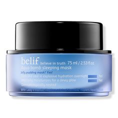 Aqua Bomb Hydrating Sleeping Mask with Panthenol - belif | Ulta Beauty Sephora Skincare, Korean Face Mask, Lime Oil, Overnight Mask, Best Face Mask, Mascara Facial, Face Hydration, Sleeping Mask, Skin Care Treatments