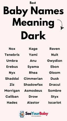 the baby names are in black and white, but it is not too dark to read